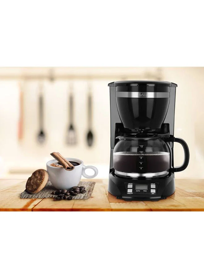 BLACK+DECKER Coffee Maker, 10-Cup Drip Coffee Machine with 1.25L Glass Carafe, Easy-Grip Handle, Drip Stop, Non-Stick Warming Plate, Auto-Shutoff, Boil Dry Protection, 1.25 L 750 W DCM750S-B5 Black/Silver