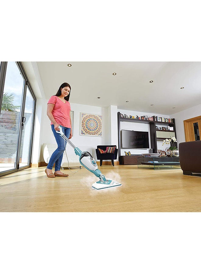 BLACK+DECKER - 2 in 1 Steam Mop with Delta Head and SteaMitt features 1600 W BHSM1615DAM-GB White/Blue - Image 1