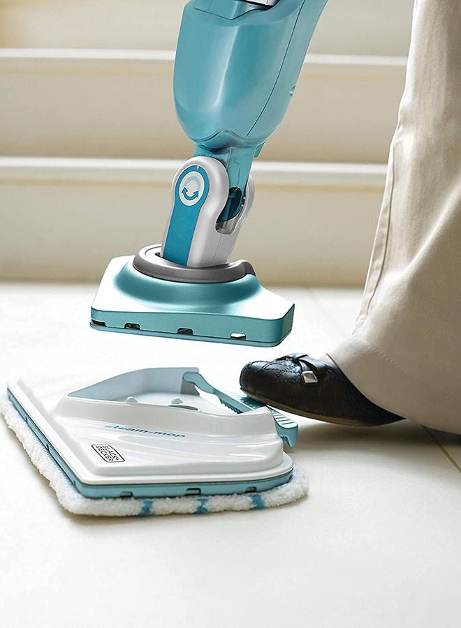 BLACK+DECKER - 2 in 1 Steam Mop with Delta Head and SteaMitt features 1600 W BHSM1615DAM-GB White/Blue - Image 1