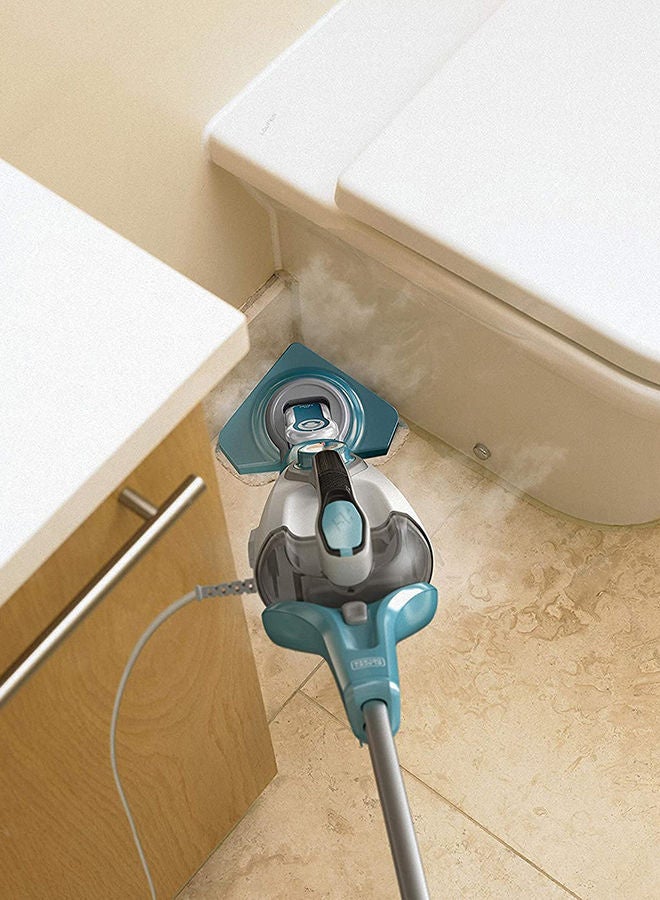 BLACK+DECKER - 2 in 1 Steam Mop with Delta Head and SteaMitt features 1600 W BHSM1615DAM-GB White/Blue - Image 1