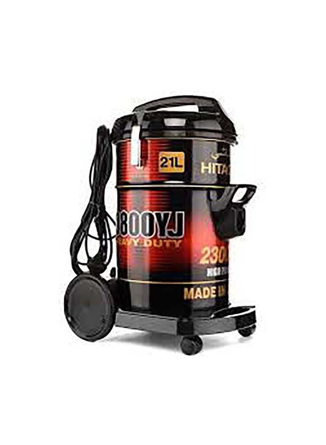 Drum Vacuum Cleaner 2300 Watts, 21 Liters Dust Capacity, Removable & Washable Filter, Rug-Floor Nozzle With Multi Angle Head, Best For Home, Office & Mosque, Made In Japan 21 L 2300 W CV9800YJ240BR Black
