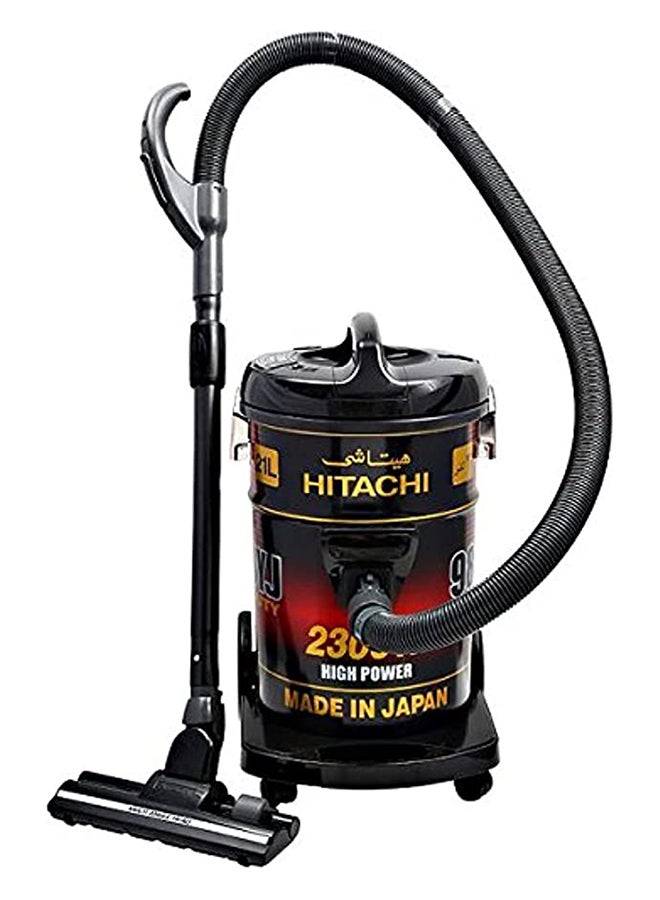 Drum Vacuum Cleaner 2300 Watts, 21 Liters Dust Capacity, Removable & Washable Filter, Rug-Floor Nozzle With Multi Angle Head, Best For Home, Office & Mosque, Made In Japan 21 L 2300 W CV9800YJ240BR Black