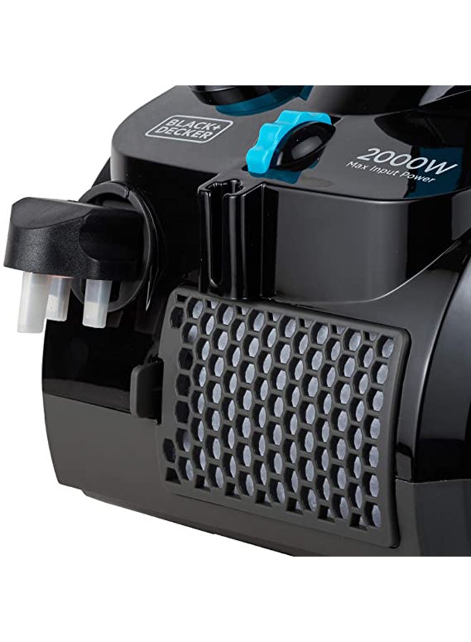 BLACK+DECKER - Multi Cyclone Bagless Corded Vacuum Cleaner, 6-Stage HEPA Filtration, Variable Speed, 289 Air Watts, Auto Cord Rewind, 5m Cable, Washable Filter, 2.5 L 1800 W VM2080-B5 Grey/Black/Blue - Image 1