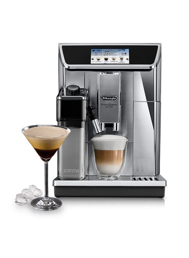 De'Longhi PrimaDonna Elite, 19 Bar, Built in Grinder, Automatic cleaning, 1 L 1450 W ECAM650.85.MS Silver