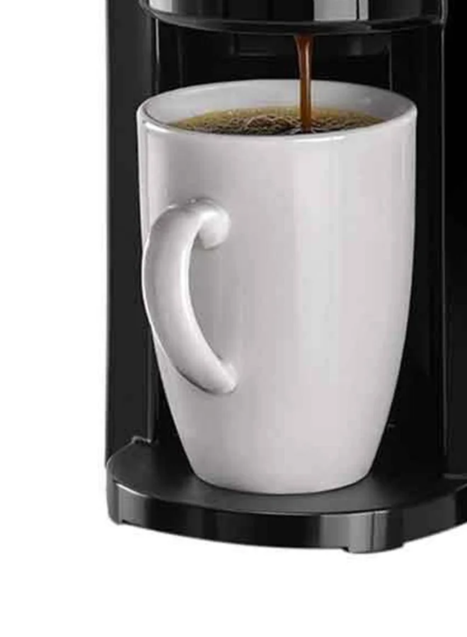 BLACK+DECKER Coffee Maker, Compact One-Cup Coffee Machine with Ceramic Mug, Auto Shut-Off, Durable Nylon Filter, One-Button Control, For Drip Espresso, 125 ml 350 W DCM25N-B5 Jet Black
