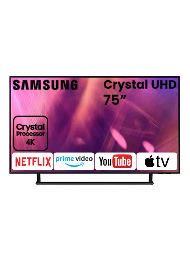 Samsung - 75 Inch LCD TV Crystal UHD 4K Processor AirSlim PQI 2800 HDR 10+ Mega Contrast Dynamic Crystal Color UHD Dimming Built in Receiver (2021 Model) 75AU9000 Black - Image 1