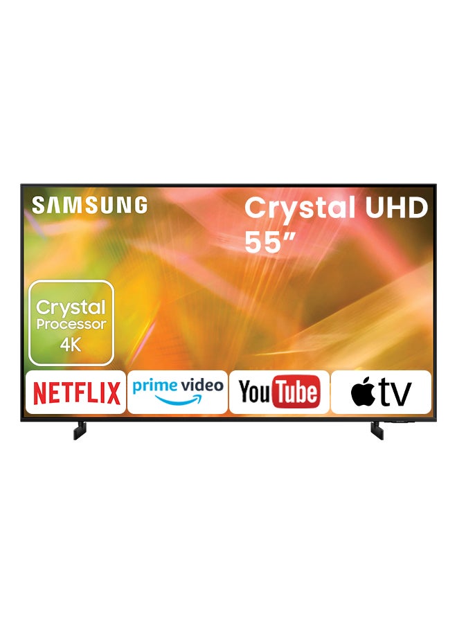 Samsung 55-Inch Crystal UHD 4K Flat Smart TV 55AU8000 / 55AU8000U Black  - Image 1