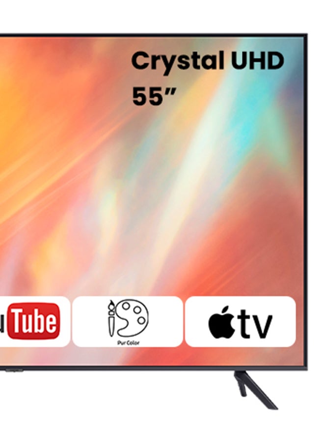 Samsung - 55-Inch Crystal UHD LED OS 4K Flat Smart TV UA55AU7000UXEG Titan Grey - Image 1