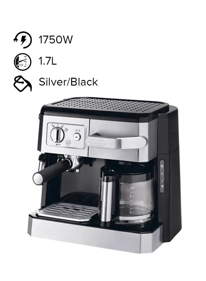 De'Longhi - Combi 3 in 1 Coffee Maker, 15 Bar, 1.7 L 1750 W BCO420 Silver/Black - Image 1