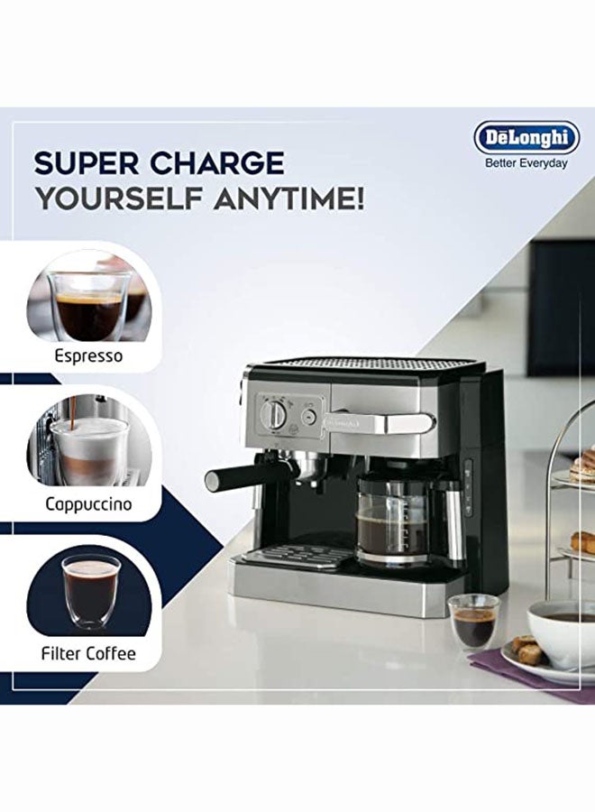 De'Longhi - Combi 3 in 1 Coffee Maker, 15 Bar, 1.7 L 1750 W BCO420 Silver/Black - Image 1