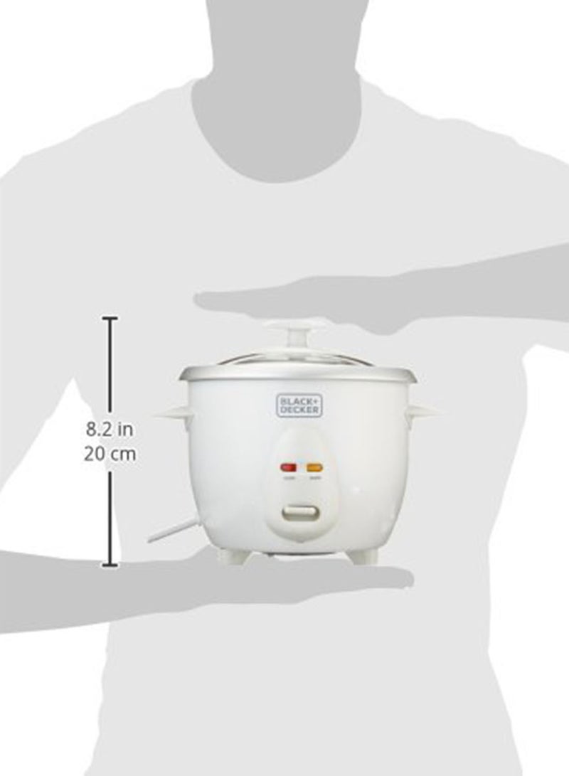 Rice Cooker, Removable NonStick Aluminum Bowl, Steaming Tray, Water Level Indicator, Glass Lid with Cool Touch, Cook and Warm Functions, 220-240V, 0.6 L 350 W RC650-B5 White - v1668611433/N11426635A_9