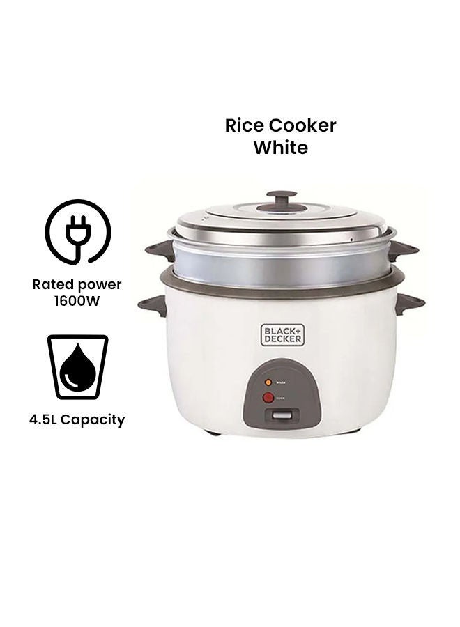 بلاك اند ديكر وعاء طهي أرز كهربائي بسطح مانع للالتصاق 4.5 L 1600.0 W RC4500-B5 أبيض  - Image 3