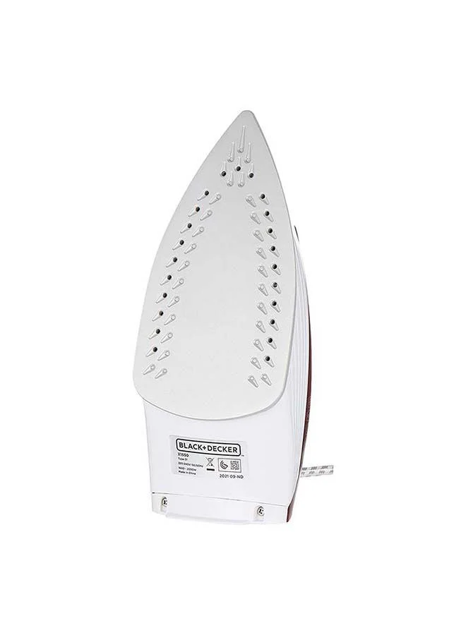 BLACK+DECKER Steam Iron, Ceramic Coated Soleplate, 300ml Tank, Anti-Calc, Drip-Free, Self-Cleaning, Auto Shutoff, Adjustable Steam, Quick Fabric Settings, Removes Creases, 300 ml 1600 W X1550-B5 Red/Black/White