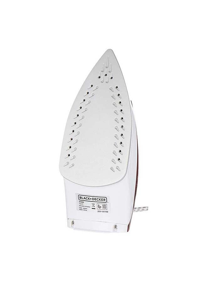 BLACK+DECKER - Steam Iron, Ceramic Coated Soleplate, 300ml Tank, Anti-Calc, Drip-Free, Self-Cleaning, Auto Shutoff, Adjustable Steam, Quick Fabric Settings, Removes Creases, 300 ml 1600 W X1550-B5 Red/Black/White - Image 1