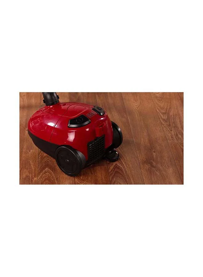 BLACK+DECKER Portable Corded Vacuum Cleaner, 1000W, with 1L Dust Bag, 3-Speed Settings for Deep Cleaning, Anti-Tangle Beater Bar, Easy Empty Bowl, Battery Indicator 1000 W VM1200-B5 Red/Black