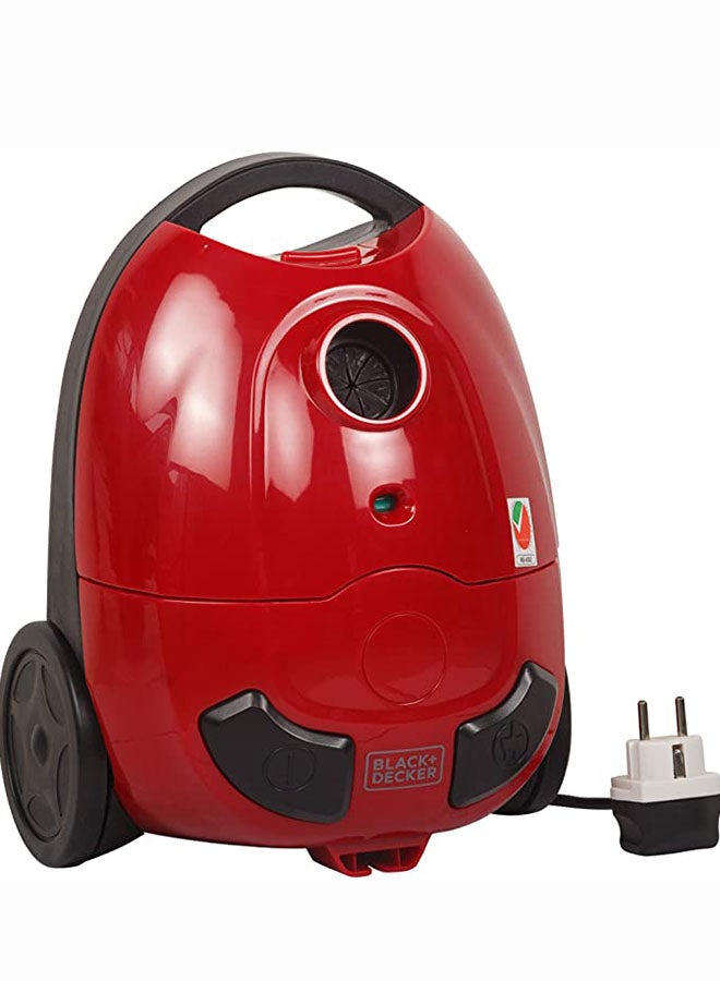 BLACK+DECKER - Portable Corded Vacuum Cleaner, 1000W, with 1L Dust Bag, 3-Speed Settings for Deep Cleaning, Anti-Tangle Beater Bar, Easy Empty Bowl, Battery Indicator 1000 W VM1200-B5 Red/Black - Image 1
