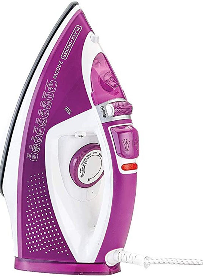 Steam Iron, Ceramic Soleplate, 2-Way Auto Shutoff, Variable Steam Control, Vertical Steam, Anti-Calc System, Self-Clean Function, 60g/min Boost, 320 ml 2400 W X2450-B5 Purple/White - v1668611461/N27634890A_9