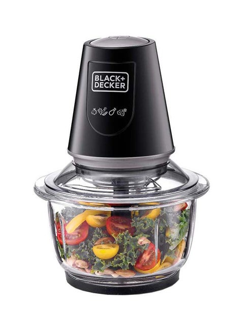 Multi-Function Glass Chopper & Mincer, XXL 1.2L Bowl, 4-Blade System, Pulse Speed for Precision, Ice Crushing, Compact Sleek Black Design, Easy to Clean, 1.2 L 400 W GC400-B5 Clear/Black