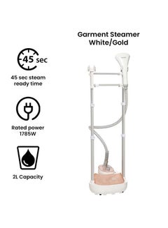 BLACK+DECKER Garment Steamer With 3 Stage And Double Pole 2 L 1785 W GSTM2050-B5 White/Gold  - Image 2