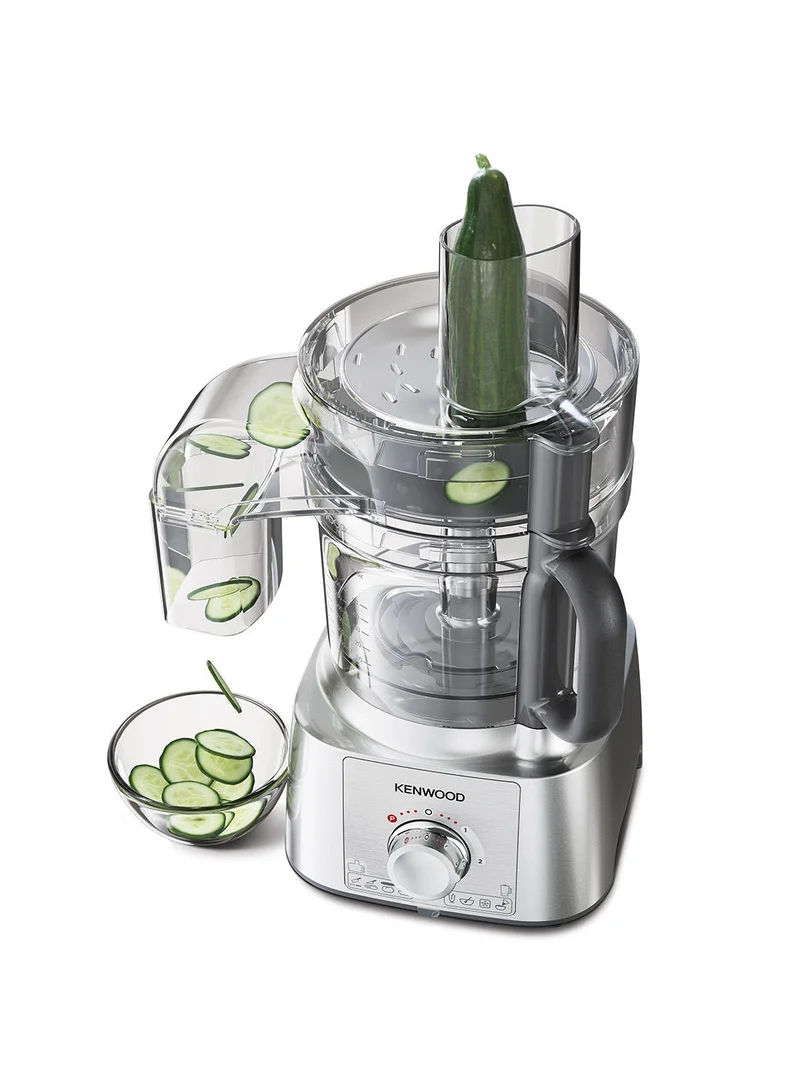 KENWOOD Food Processor, 3L Bowl, 1.5L Blender, 11 Processing Tools, Multi Mill, Grinder, Juicer extractor, Whisk, Dough Maker, Citrus Juicer, Salad Maker, 3 L 1000 W FDP65.880SI silver