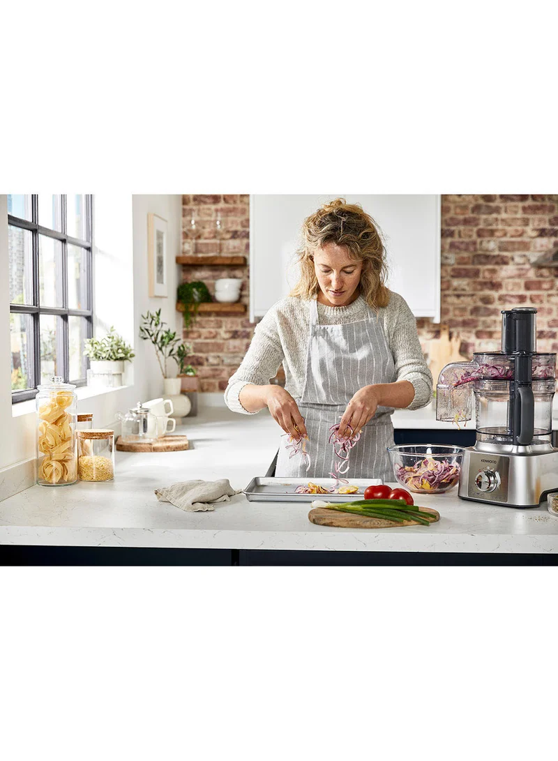 KENWOOD Food Processor, 3L Bowl, 1.5L Blender, 11 Processing Tools, Multi Mill, Grinder, Juicer extractor, Whisk, Dough Maker, Citrus Juicer, Salad Maker, 3 L 1000 W FDP65.880SI silver