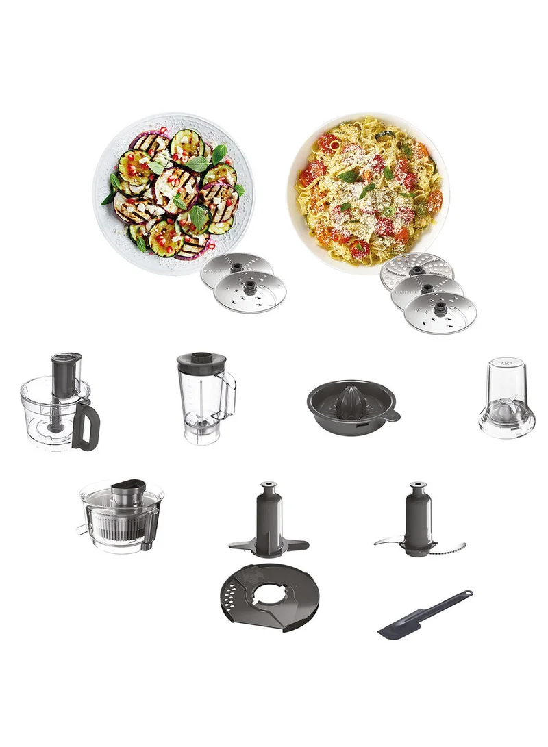 KENWOOD Food Processor, 3L Bowl, 1.5L Blender, 10 Attachments, 3 Stainless Steel Disks, Blender, Grinder, Juicer Extractor, Whisk, Dough Maker, Citrus Juicer - 3 L 1000 W FDP65.750WH White