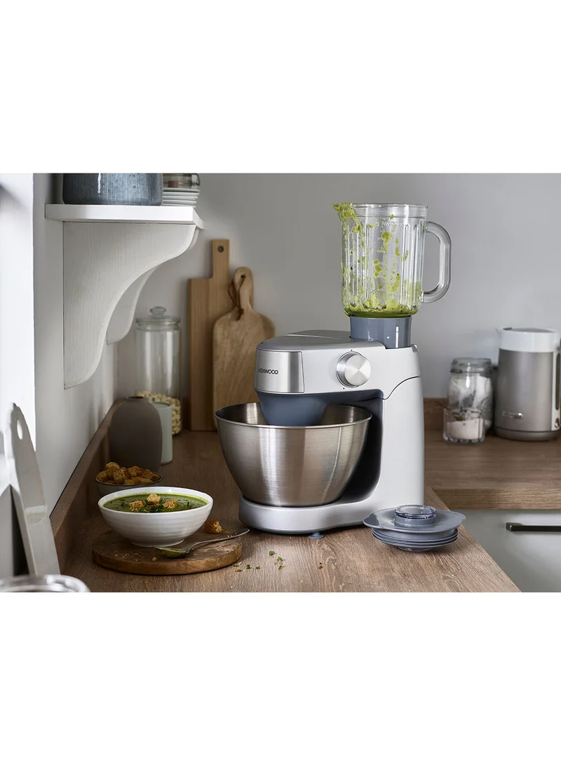 KENWOOD Kitchen Machine, Stainless Steel Bowl, Prospero 10 Attachments, Variable Speed, K-Beater, Whisk, Dough Hook, Glass Blender, Meat Grinder, Food Processor, Juicer, Citrus Juicer, Multi Mill, 4.3 L 1000 W KHC29.W0SI Silver