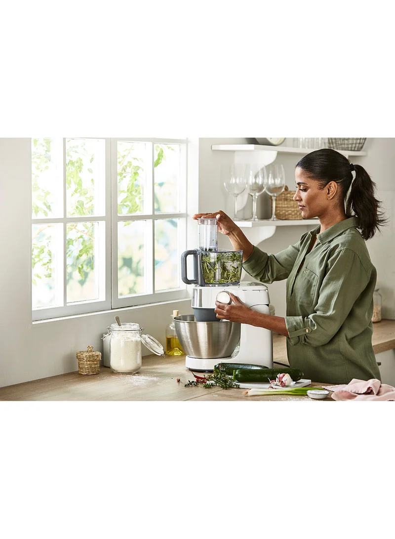 KENWOOD Kitchen Machine, Stainless Steel Bowl, Prospero 10 Attachments, Variable Speed, K-Beater, Whisk, Dough Hook, Glass Blender, Meat Grinder, Food Processor, Juicer, Citrus Juicer, Multi Mill, 4.3 L 1000 W KHC29.W0SI Silver