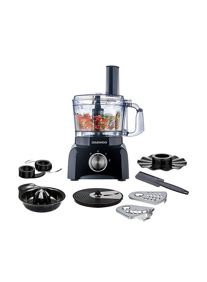 DAEWOO - Food Processor 15 Functions 7-in-1 (Citrus Juicer + Chopper + Slicer + Julienne + Potato Cutter + Emulsifier + Dough Mixer) Korean Technology - 1200.0 ml 450.0 W DFP3630 Black - Image 1
