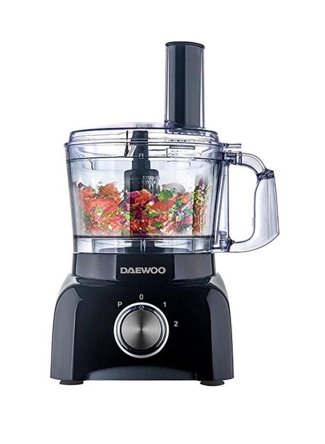 DAEWOO - Food Processor 15 Functions 7-in-1 (Citrus Juicer + Chopper + Slicer + Julienne + Potato Cutter + Emulsifier + Dough Mixer) Korean Technology - 1200.0 ml 450.0 W DFP3630 Black - Image 1