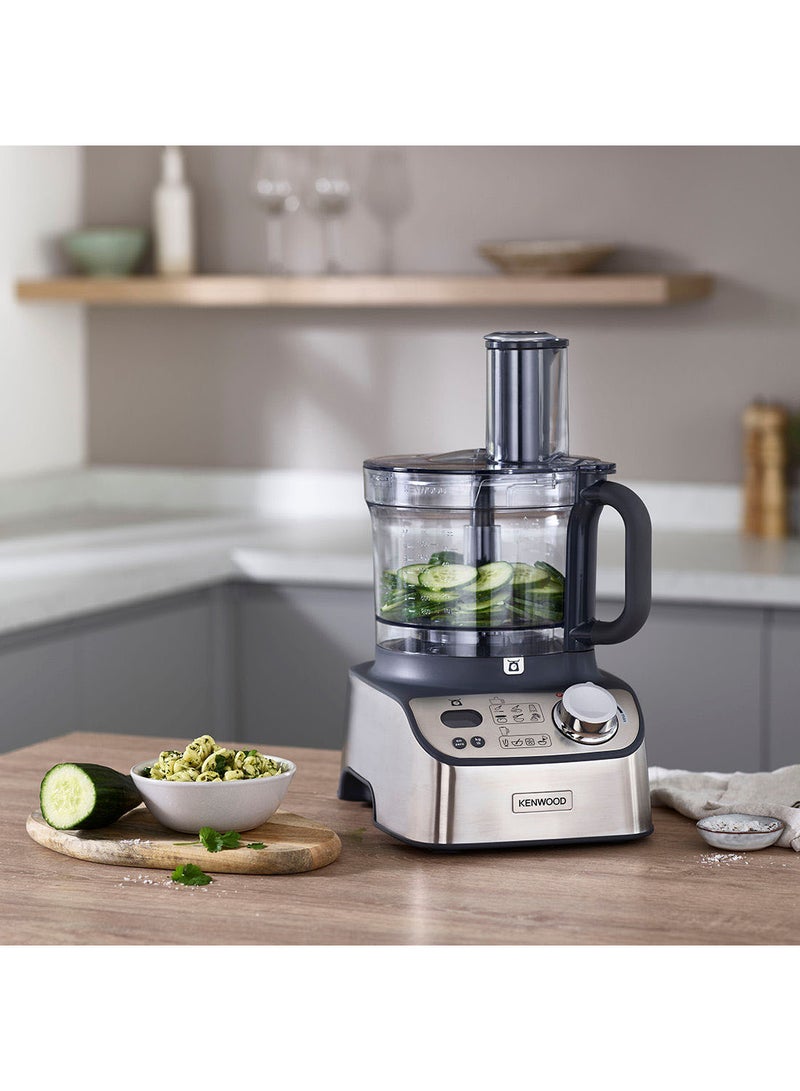 KENWOOD - Food Processor, 3L Food Processor, 1.5L Thermo Resist Glass Blender, 11 Processing Attachments, Glass Multi Mill, Juice Extractor, Digital Display, Kitchen Scale, 3 L 1000 W FDM71.980SS silver - Image 1