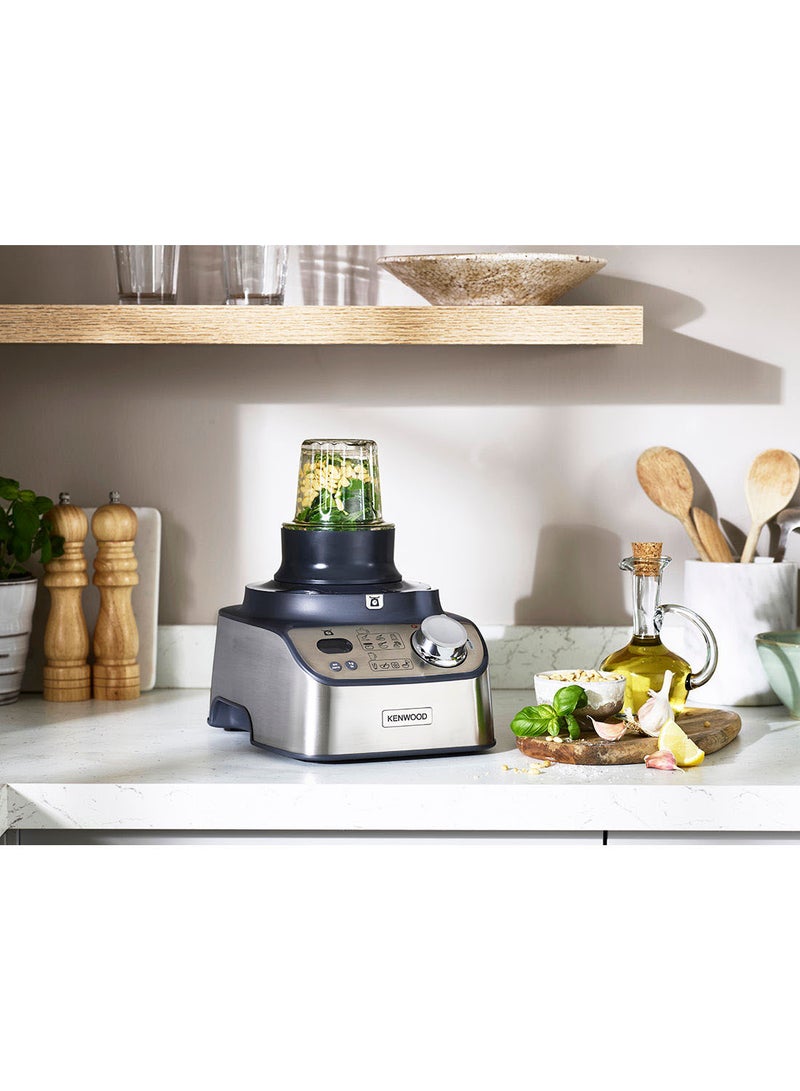KENWOOD - Food Processor, 3L Food Processor, 1.5L Thermo Resist Glass Blender, 11 Processing Attachments, Glass Multi Mill, Juice Extractor, Digital Display, Kitchen Scale, 3 L 1000 W FDM71.980SS silver - Image 1
