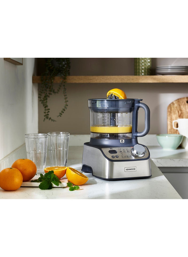 KENWOOD - Food Processor, 3L Food Processor, 1.5L Thermo Resist Glass Blender, 11 Processing Attachments, Glass Multi Mill, Juice Extractor, Digital Display, Kitchen Scale, 3 L 1000 W FDM71.980SS silver - Image 1