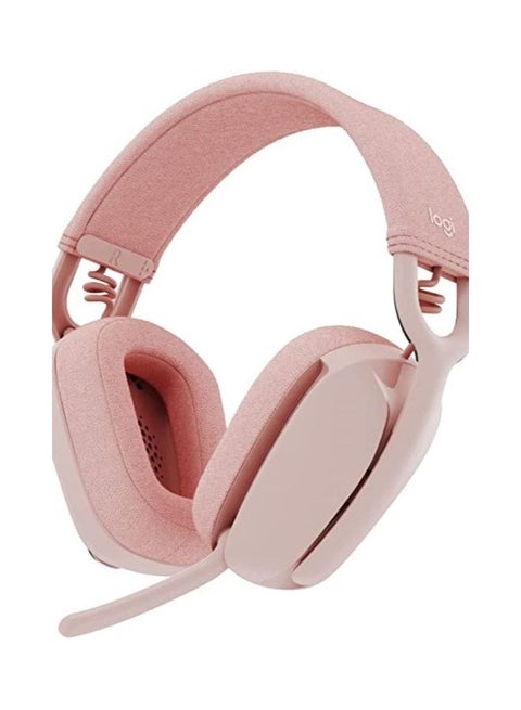 Vibe 100 Lightweight Wireless Over Ear Headphones With Noise Cancelling Advanced Multipoint Bluetooth Works With Teams Google Meet Zoom Mac PC Pink
