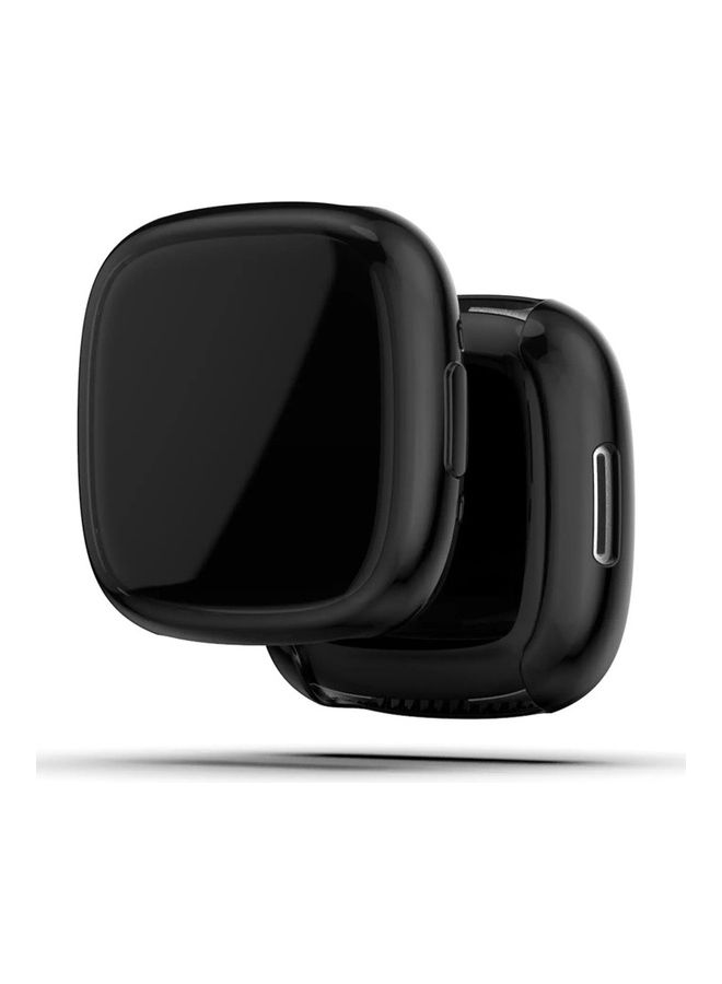 MARGOUN Fitbit Versa 4 Case / Fitbit Sense 2 Case Soft TPU Bumper Screen Protector Shockproof Full Coverage All-Around Protective Cover Black - Image 5