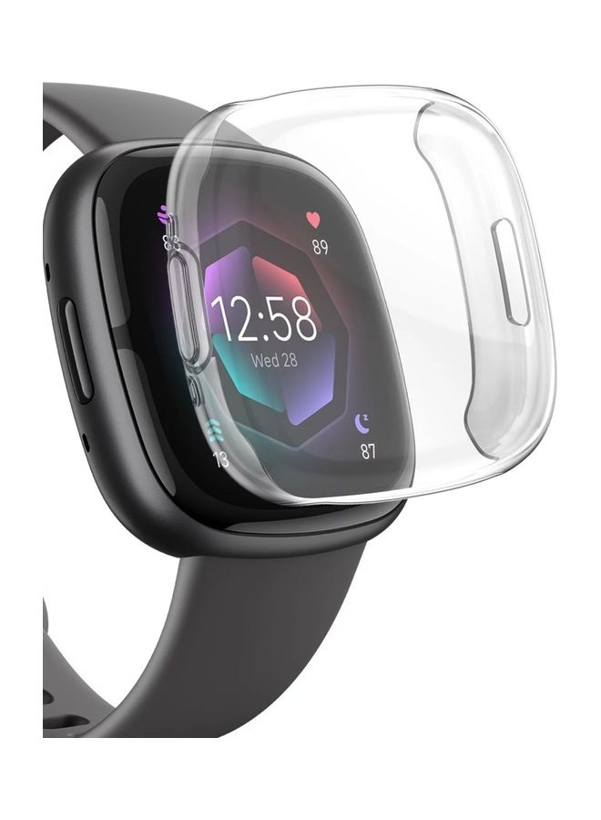 MARGOUN Fitbit Versa 4 Case / Fitbit Sense 2 Case Clear Soft TPU Bumper Screen Protector Shockproof Full Coverage All-Around Protective Cover Clear - Image 5