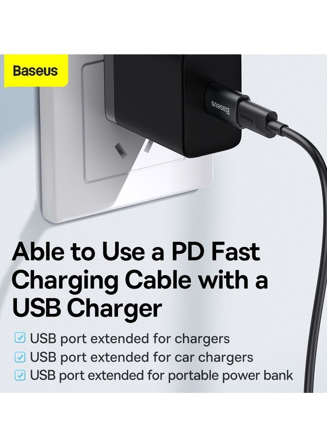 Baseus - USB C to USB 3.1 Adapter USB C Female to USB Male Adapter USB C Adapter 10Gbps Compatible with MacBook Pro 2018/2017,PC, Laptops Chargers and more Black - Image 1