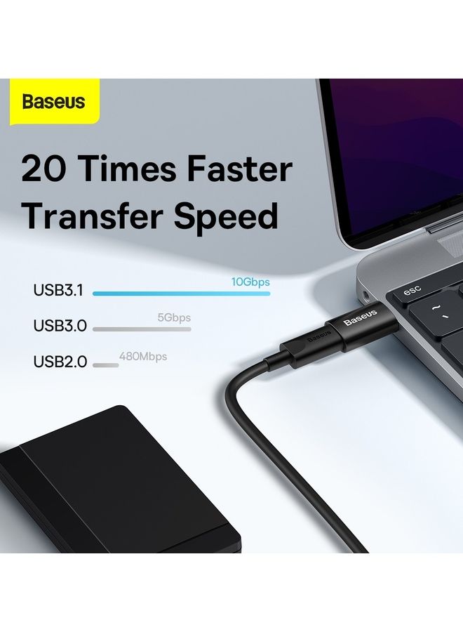 Baseus - USB C to USB 3.1 Adapter USB C Female to USB Male Adapter USB C Adapter 10Gbps Compatible with MacBook Pro 2018/2017,PC, Laptops Chargers and more Black - Image 1