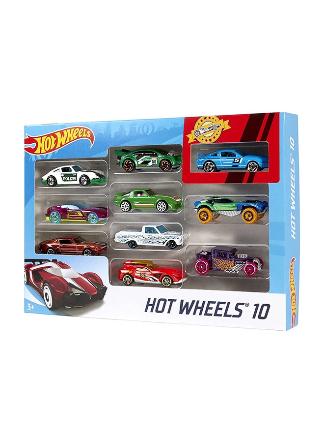 Hot Wheels - Basic Cars 10 Hot Wheels Car in 1 Pack ‎38.99x27.99x19cm - Image 1