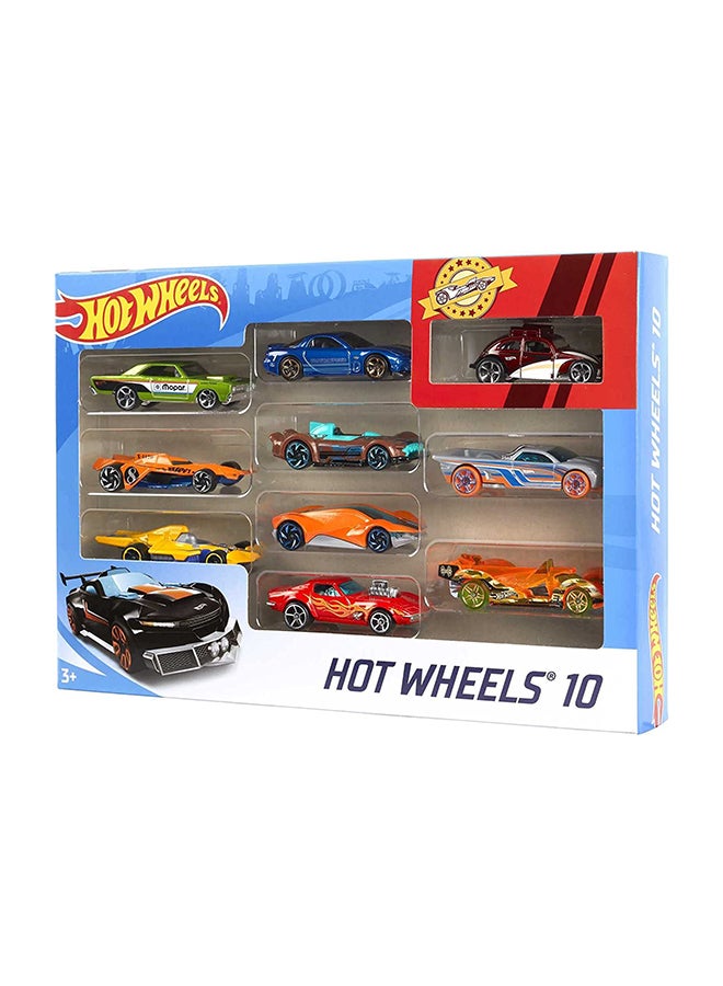Hot Wheels - Basic Cars 10 Hot Wheels Car in 1 Pack ‎38.99x27.99x19cm - Image 1