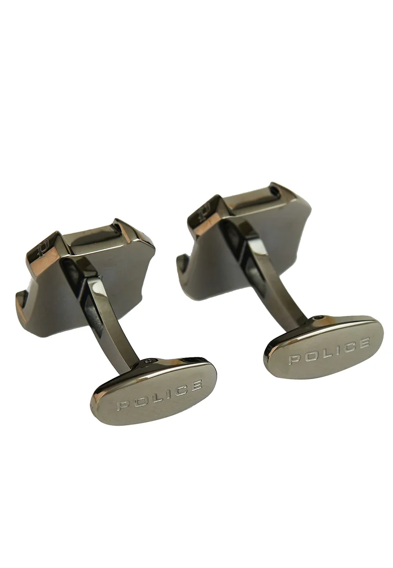 بوليس Mens Police Square Gunmetal Cufflinks PEAGC2103103