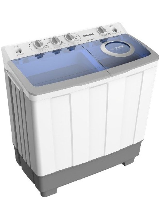 Nobel - 9/5.5 KG  Twin-Tub Semi-Automatic Washing Machine with 9.0 Kg Washer and 5.5 Kg Spin Capacity, Knob Control, Timer, 1300 RPM Spin Speed, Water Inlet Selector, 500W Wash Input Power NWM1000RH White - Image 1