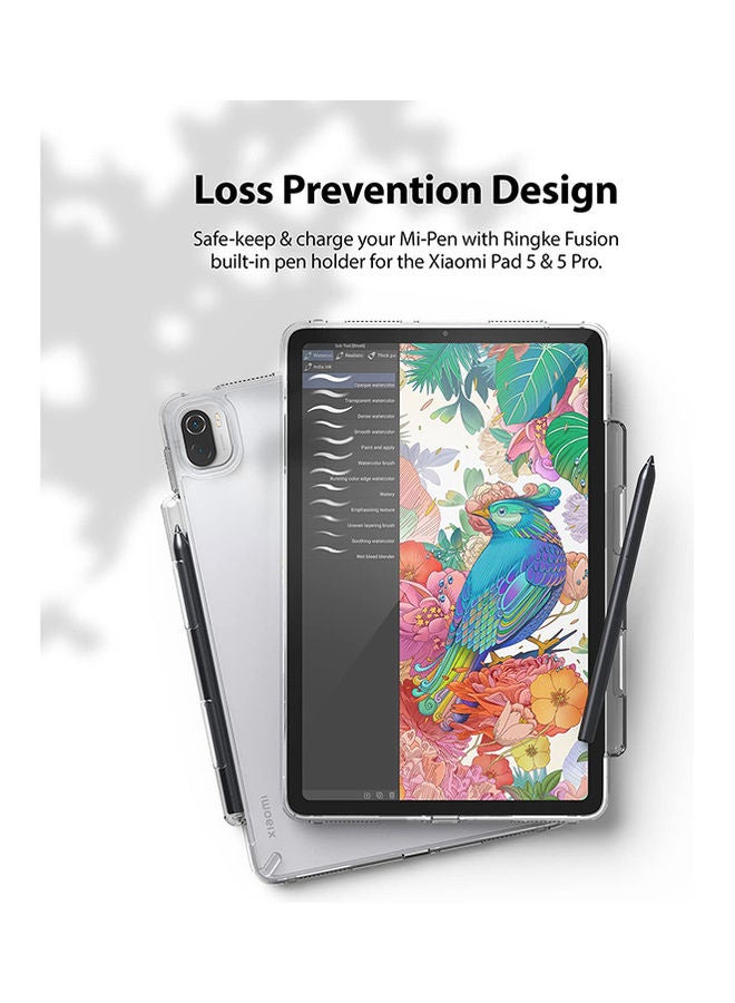 Ringke Fusion Clear Hard Back Cover Shockproof Flexible Bumper With Overcharge Protection Pen Stylus Holder For Xiaomi Pad 5 Pad 5 Pro Clear - Image 5