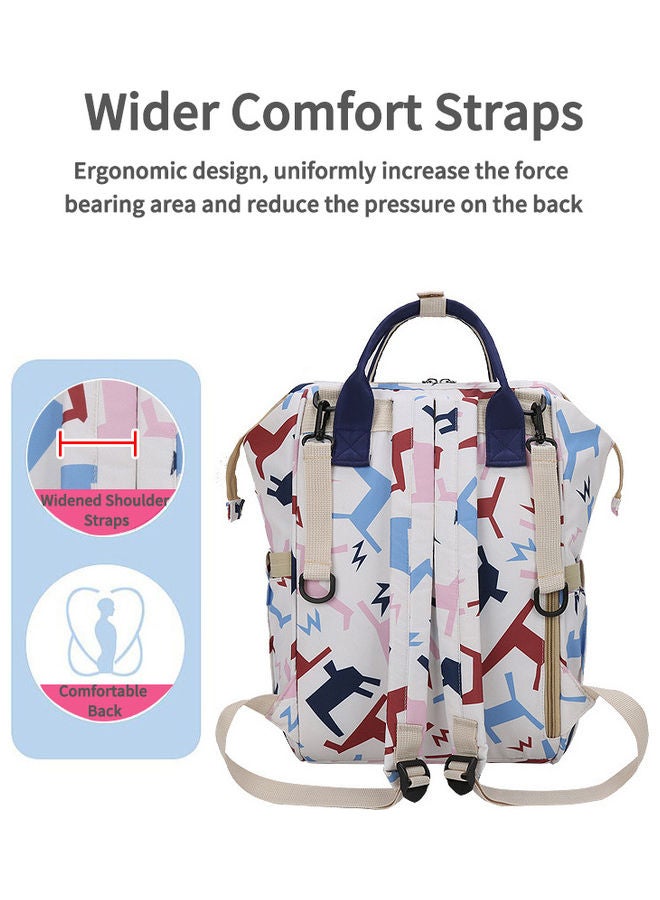 New Mummy Portable Backpack Multifunctional Cosmetic Printed Large Capacity Mother And Baby Bag - v1668670334/N53368268A_5