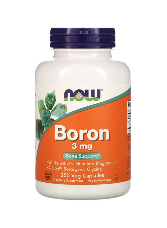 Now Foods - Boron 3 mg Dietary Supplement - 250 Capsules - Image 1