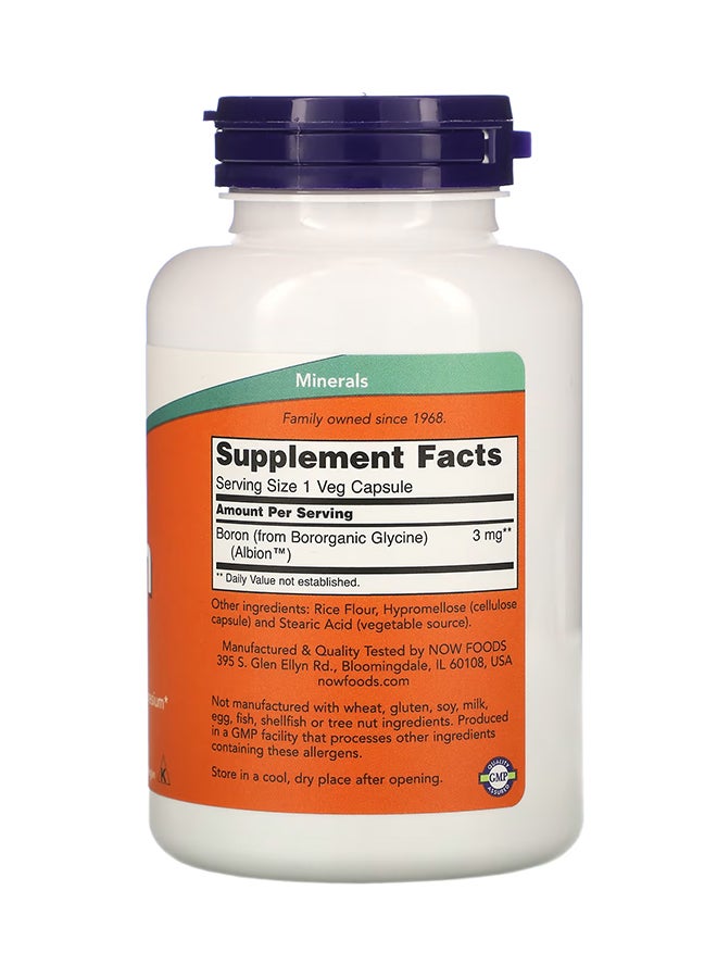 Now Foods - Boron 3 mg Dietary Supplement - 250 Capsules - Image 1