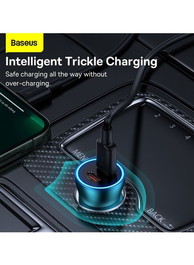 Baseus - Fast Car Charger PD 40W Dual USB C Ports Fast Charging Car Power Adapter for iPhone 14/iPhone 14 Pro/iPhone 14 Pro Max/13 Pro Max/13/12/11, New iPad 9, iPad mini 6 2021,Galaxy S22 and more Blue - Image 1