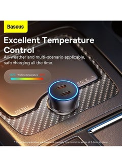 Baseus Fast Car Charger PD 40W Dual USB C Ports Fast Charging Car Power Adapter for iPhone 14/iPhone 14 Pro/iPhone 14 Pro Max/13 Pro Max/13/12/11, New iPad 9, iPad mini 6 2021,Galaxy S22 and more Black  - Image 3