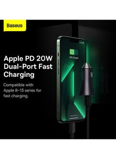 Baseus Fast Car Charger PD 40W Dual USB C Ports Fast Charging Car Power Adapter for iPhone 14/iPhone 14 Pro/iPhone 14 Pro Max/13 Pro Max/13/12/11, New iPad 9, iPad mini 6 2021,Galaxy S22 and more Black  - Image 4