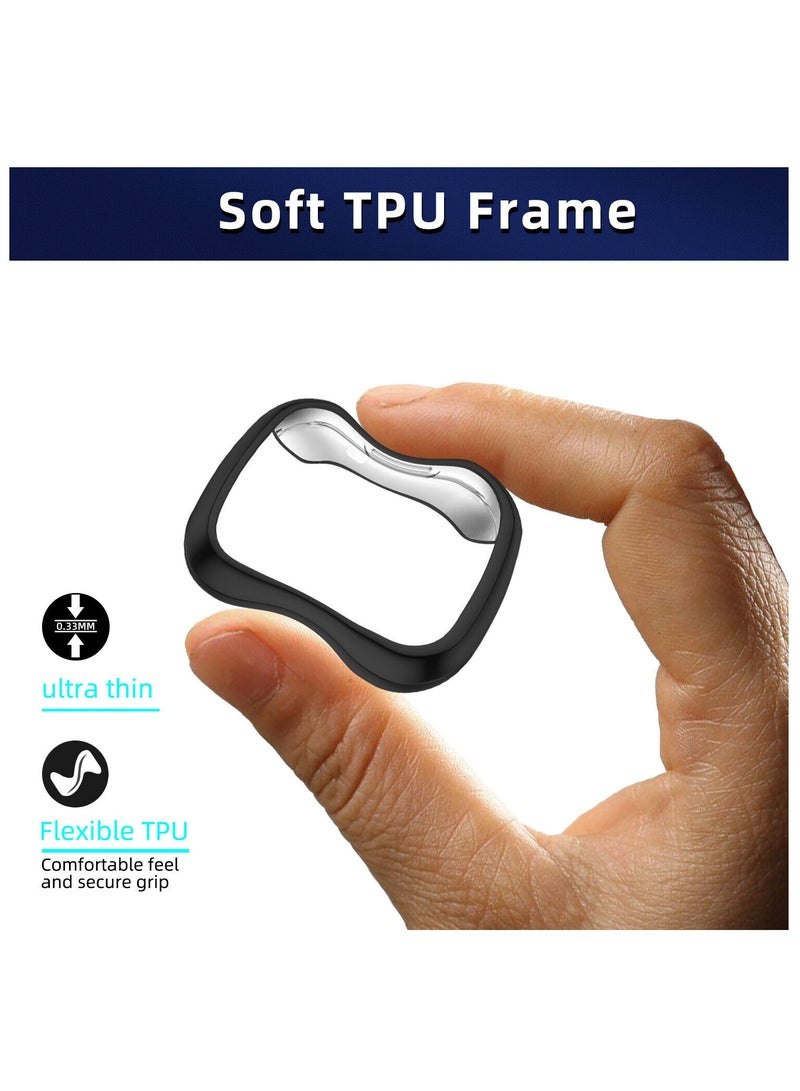 MARGOUN 2Pack for Fitbit Versa 3 Case / Fitbit Sense Case Soft TPU Bumper Screen Protector Shockproof Full Coverage All-Around Protective Cover Clear/Black - Image 4